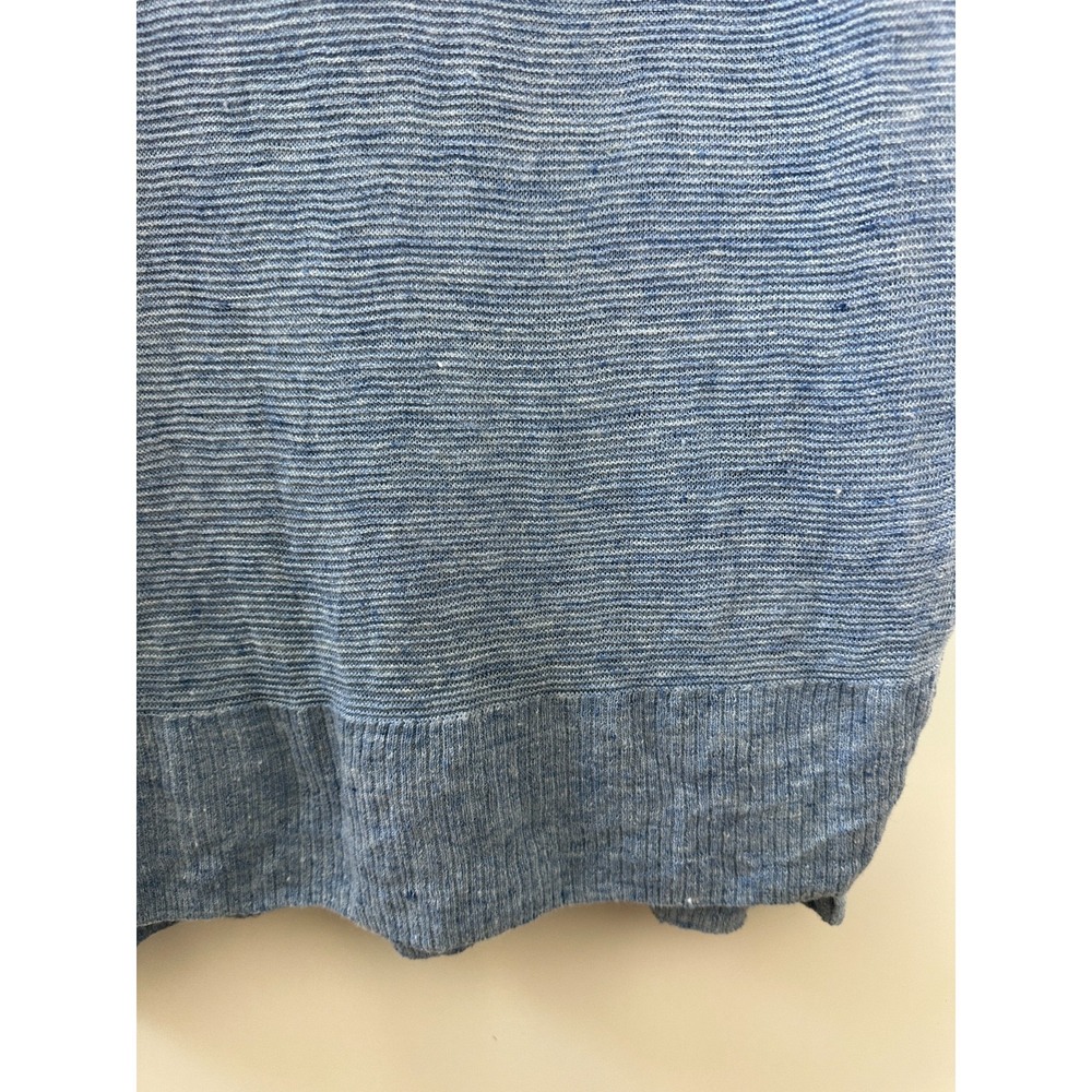 Eileen Fisher 100% Linen Open Knit Semi Sheer Longline Tunic Top Split Hem M - Picture 13 of 15